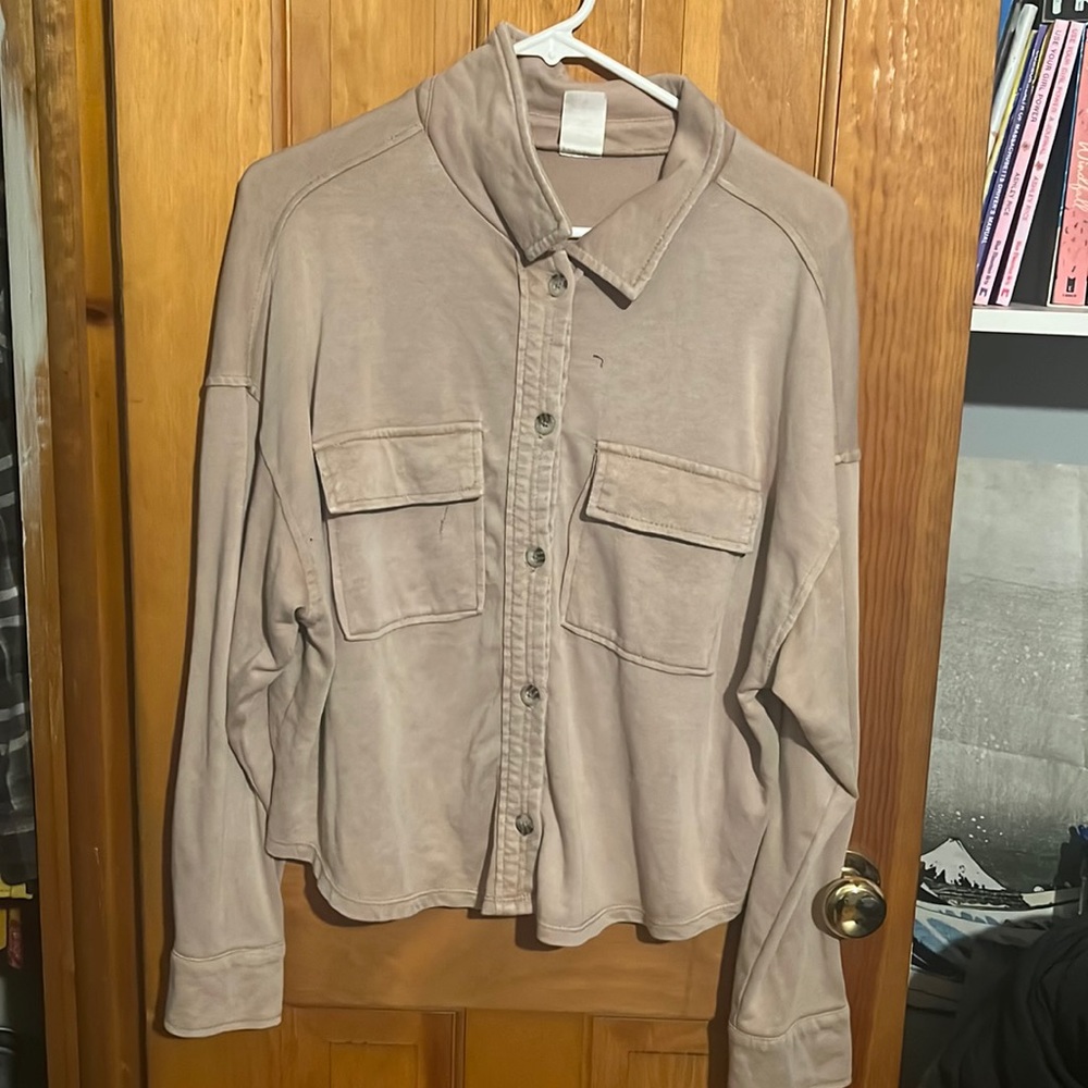 Pink button down cover